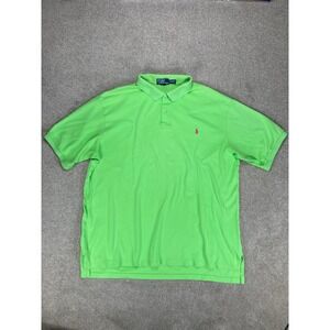 Polo Ralph Lauren Classic Fit Polo Shirt Men 2XLT Lime Green Pink Pony Logo Golf